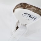 White Camo Lined Oxford Shirt - Large