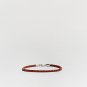 Small Red Braided Leather Bracelet Sterling Silver Clasp