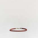 Medium Red Braided Leather Bracelet Sterling Silver Clasp
