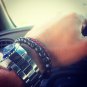 Medium Red Braided Leather Bracelet Sterling Silver Clasp