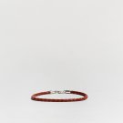 Large Red Braided Leather Bracelet Sterling Silver Clasp