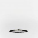 Small Black Braided Leather Bracelet Sterling Silver Clasp