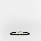 Medium Black Braided Leather Bracelet Sterling Silver Clasp