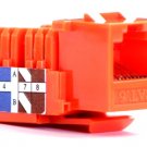 25x Cat6 RJ45 Keystones Wire 8P8C Ethernet Jack Orange $19.99 Punch Down 110