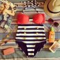 Seduction Retro High Waist Swimsuits (Red Top and White & Black Bottom) S/M