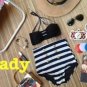 Cady Retro High Waist Swimsuit (Black Top and White & Black Bottom) S/M/L/XL