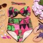 Multi Bow Retro High Waist Swimsuits (Multi color Top & Bottom) L/XL