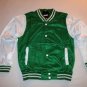 Green and White Varsity Sports Jacket - (Baseball/Football Jacket) Teen Sizes