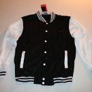 Black and White Varsity Sports Jacket - (Baseball/Football Jacket) Teen Sizes