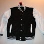 Black and White Varsity Sports Jacket - (Baseball/Football Jacket) Teen Sizes