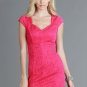Pink Lace Textured Dress With Cap Sleeves Size Small, Medium or Large
