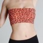 Leopard Animal Print Bandeau In Bright Orange One Size Fits Most