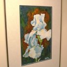 Beverly's Blue Iris- framed watercolor, 15 x 22 inches