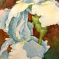 Beverly's Blue Iris- framed watercolor, 15 x 22 inches