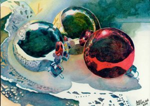 Holiday Lace- egg tempera on paper