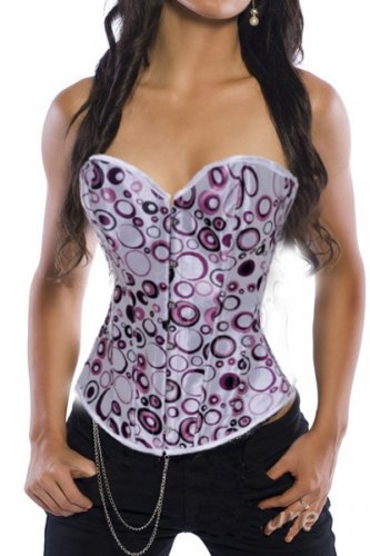 Lace up Polka dot Corset with G-String