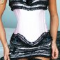 Pink lace Corset Bustier top and skirt, sizes S-6XL