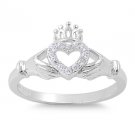 Silver Ring w/CZ - Claddagh Ring