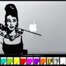 Audrey Hepburn holding cat MacBook Air-Pro 11 13 15 17 Vinyl Stickers, Skin, Decal