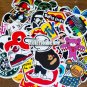 A set of small size 80 pieces stickers decals for luggage suitcase laptop skateboard surfboard