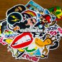 A set of 50 pieces stickers decals for luggage suitcase laptop skateboard surfboard