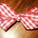 Red and white gingham hairbow
