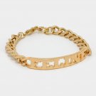 Gold FELINE Chain Link Word Bracelet Urban Statement Sexy Love Hip Hop Jewelry