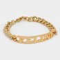 Gold FELINE Chain Link Word Bracelet Urban Statement Sexy Love Hip Hop Jewelry