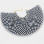 Gray Beaded Armor Choker Bib Chain Necklace Set