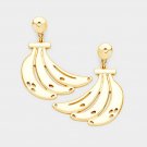 Gold Banana Shaped Dangle Earrings