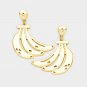 Gold Banana Shaped Dangle Earrings
