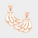 Rose Gold Banana Shaped Dangle Earrings