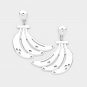 Silver Banana Shaped Dangle Earrings