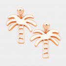 Rose Gold Palm Tree Dangle Earrings