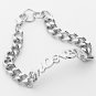 Silver MONEY Chain Link Word Bracelet Urban Statement Sexy Love Hip Hop Jewelry