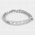 Silver FELINE Chain Link Word Bracelet Urban Statement Sexy Love Hip Hop Jewelry