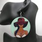 Ponytail Hair Woman Round Circle Dangle Earrings