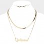 Gold GIRLFRIEND Pendant Style Statement Chain Word Necklace Fashion Jewelry Set