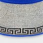 Blue Silver Rhinestone Greek Patterned Summer Visor Hat Bling Fashion Statement
