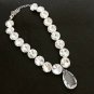Silver Crystal Teardrop Pendant Choker Statement Chain Gorgeous Necklace Jewelry