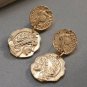 Gold Coin Medusa Portrait Dangle Earrings Style Fashion Jewelry Drop Statement
