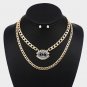 Gold Crystal Evil Eye Necklace Pendant Style Statement Chain Link Trendy Jewelry