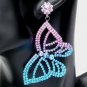 Purple Blue Butterfly Cute Crystal Pendant Fashion Jewelry Drop Dangle Earrings