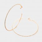Crystal Rose Gold Hoop Clip On Earrings Casual Design Fashion Jewelry Womens 4"