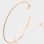 Crystal Rose Gold Hoop Clip On Earrings Casual Design Fashion Jewelry Womens 4"