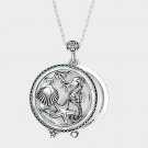 Long Silver SeaLife Necklace Round Magnifying Glass Pendant Chain Jewelry Trendy