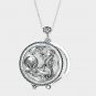 Long Silver SeaLife Necklace Round Magnifying Glass Pendant Chain Jewelry Trendy