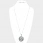 Long Silver SeaLife Necklace Round Magnifying Glass Pendant Chain Jewelry Trendy