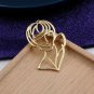 Gold Short Haircut Lady Brooch Statement Pendant Pin Fashion Jewelry Accessory