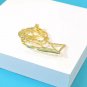 Gold Short Haircut Lady Brooch Statement Pendant Pin Fashion Jewelry Accessory